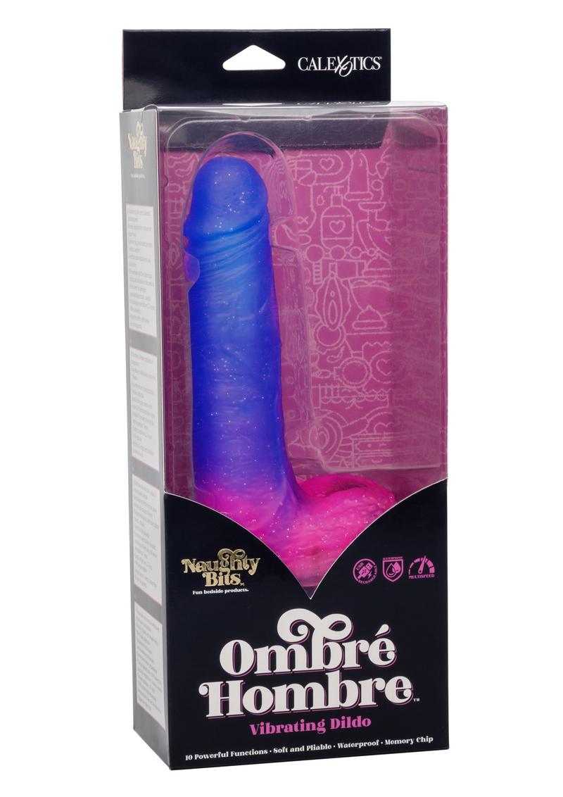 Load image into Gallery viewer, Naughty Bits Ombre Hombre Rechargeable Silicone Vibrating Dildo - Multicolor
