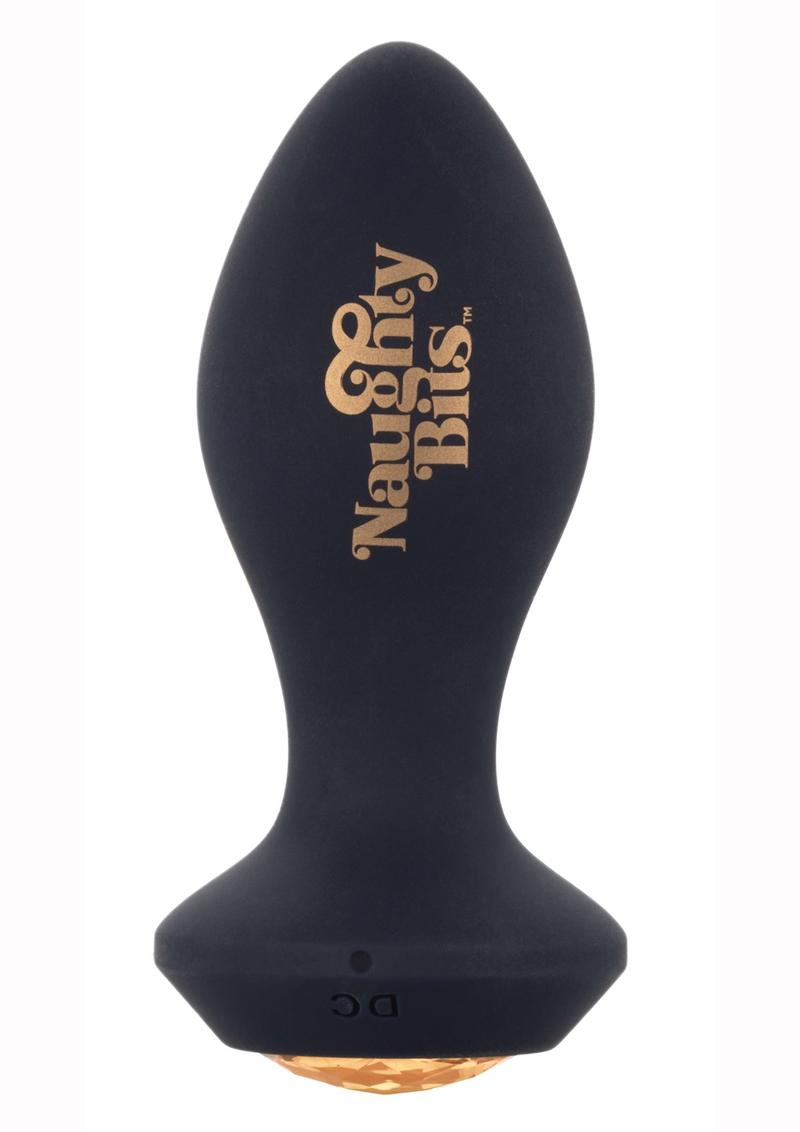 Load image into Gallery viewer, Naughty Bits Shake Your Ass Petite Vibrating Silicone Rechargeable Butt Plug - Black
