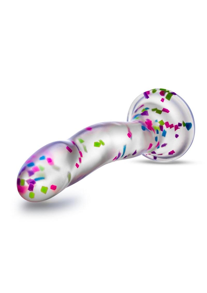 Load image into Gallery viewer, Neo Elite Glow In The Dark Silicone Hanky Panky Dildo 7.5in - Confetti - Glow In The Dark/Multicolor

