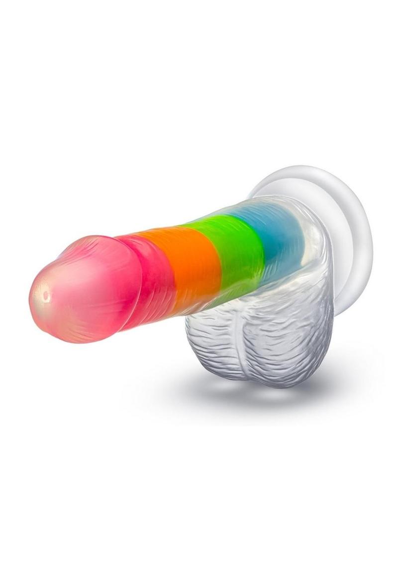 Load image into Gallery viewer, Neo Elite Glow In The Dark Silicone Rainbow Rave Dildo
