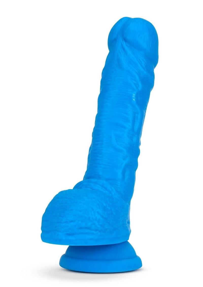 Load image into Gallery viewer, Neo Elite Silicone Dual Density Dildo with Balls - Blue - 9in
