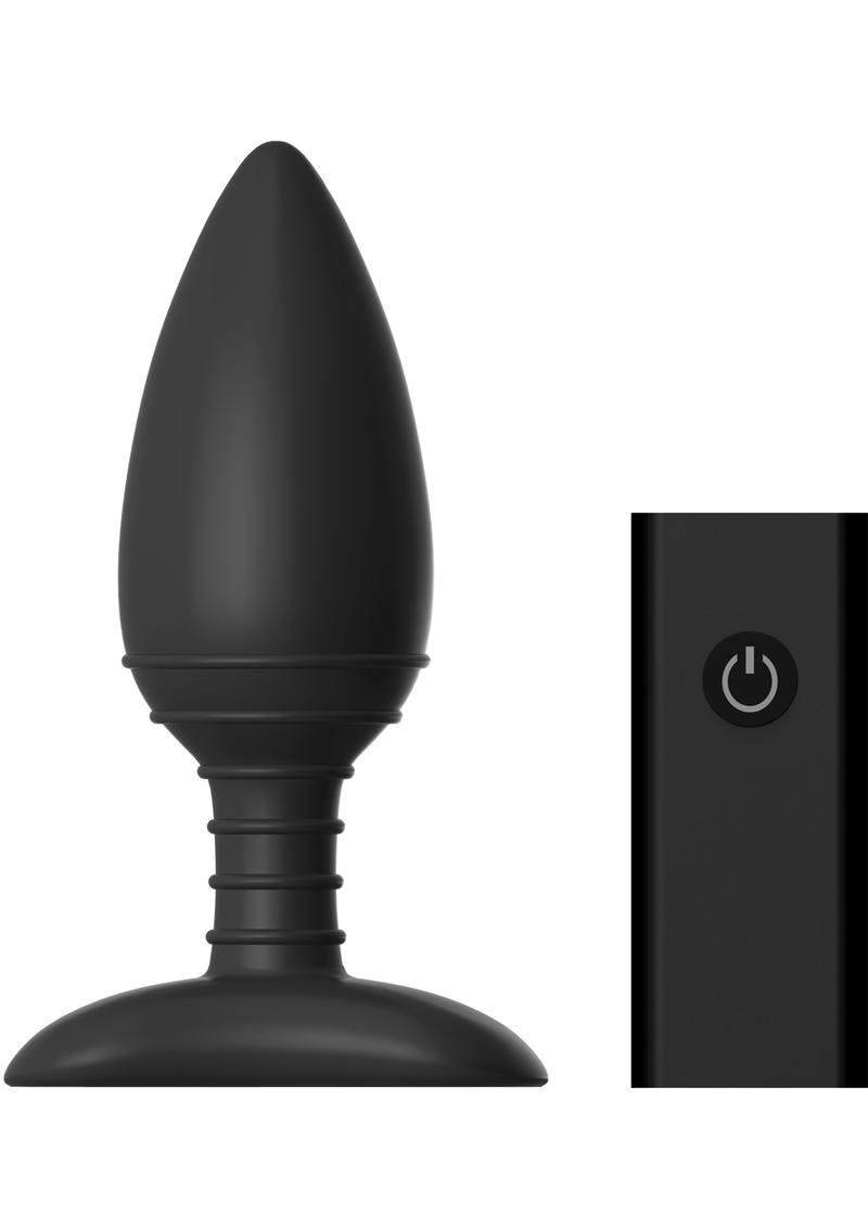 Load image into Gallery viewer, Nexus Ace Rechargeable Silicone Vibrating Butt Plug with Remote Control - Black - Medium
