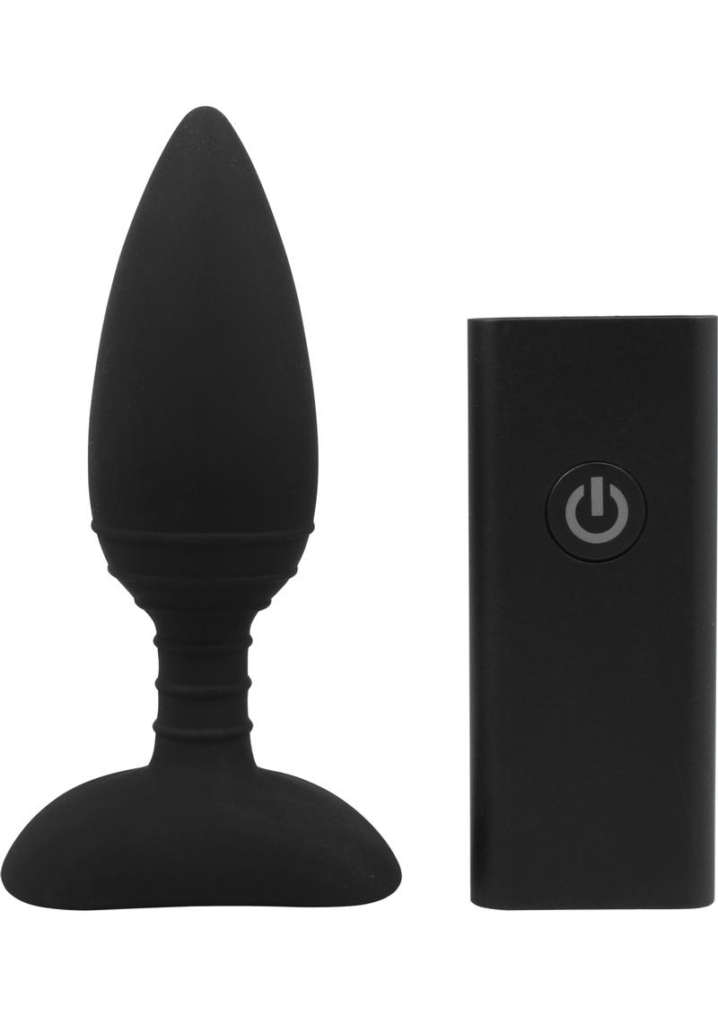 Load image into Gallery viewer, Nexus Ace Rechargeable Silicone Vibrating Butt Plug with Remote Control - Black - Small
