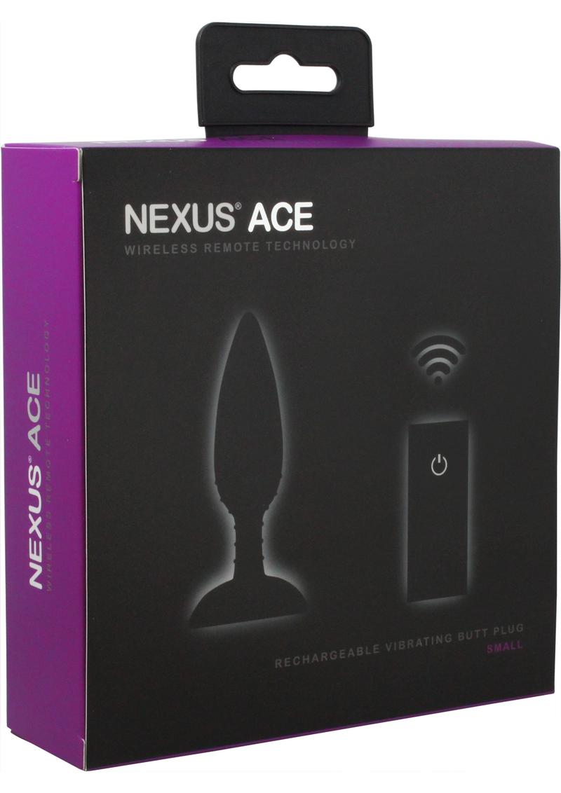 Load image into Gallery viewer, Nexus Ace Rechargeable Silicone Vibrating Butt Plug with Remote Control - Black - Small
