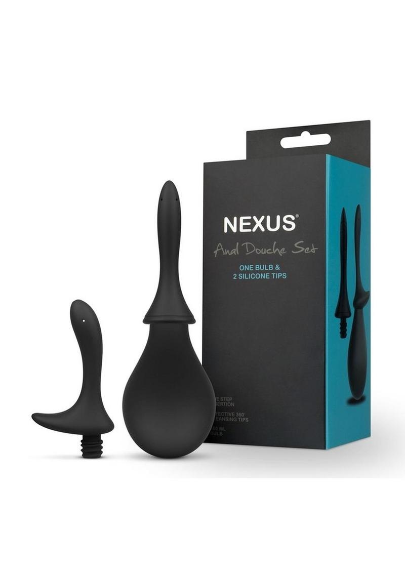 Load image into Gallery viewer, Nexus Anal Douche Set with Silicone Tips - Black
