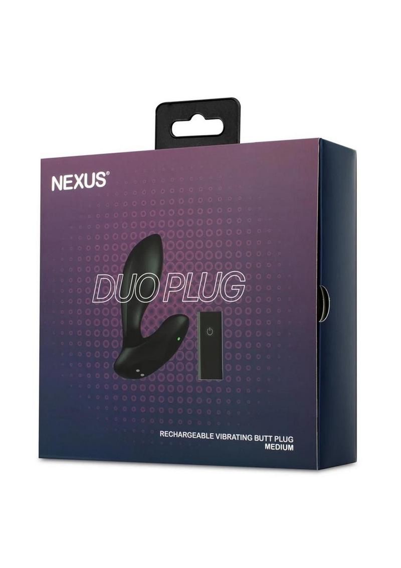 Load image into Gallery viewer, Nexus Duo Rechargeable Silicone Remote Control Butt Plug - Black - Medium
