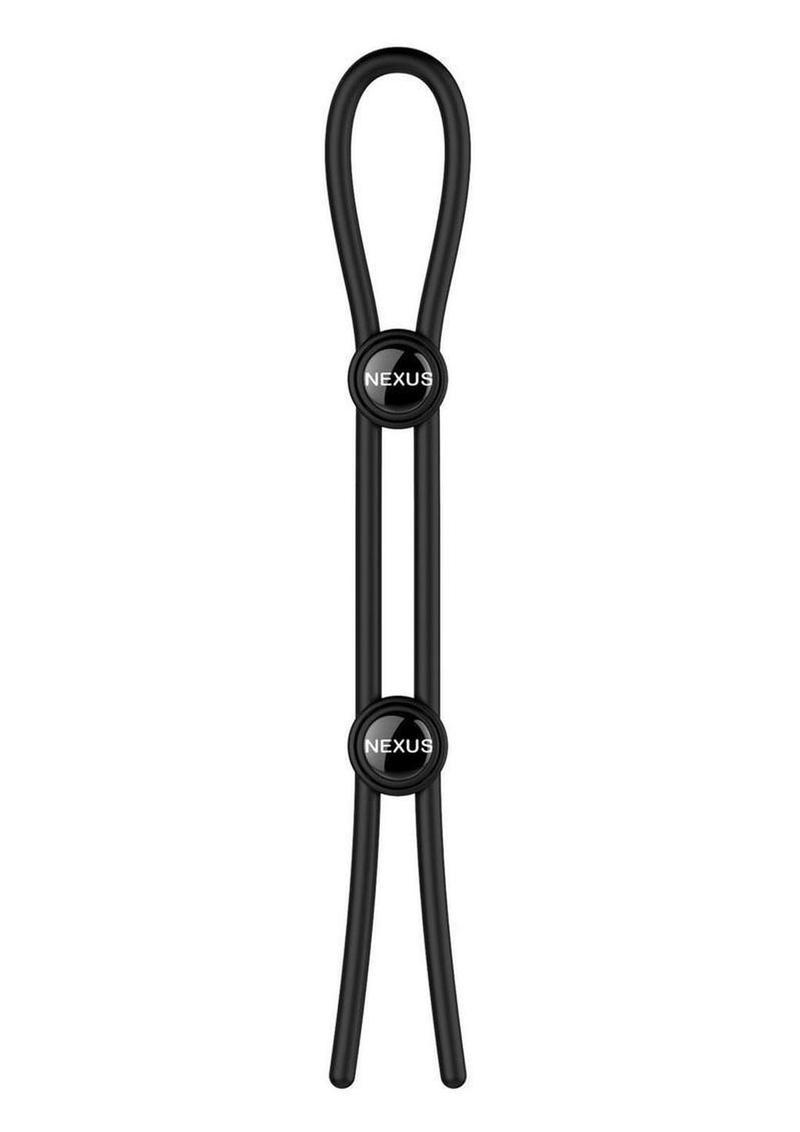 Load image into Gallery viewer, Nexus Forge Double Adjustable Lasso Silicone Cock Ring - Black
