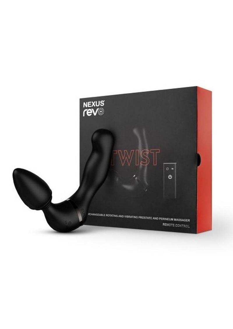 Load image into Gallery viewer, Nexus Revo Twist Rechargeable Silicone Rotating Dual Vibrator with Remote Control - Black
