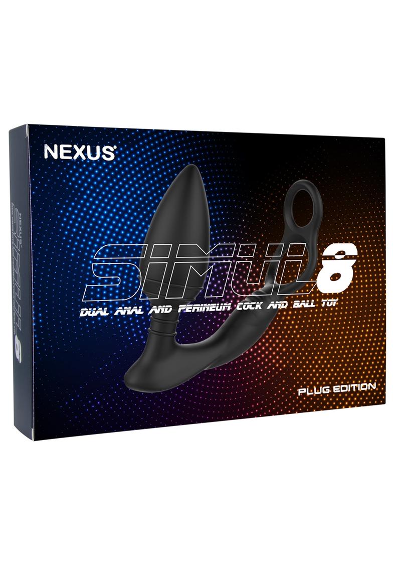 Load image into Gallery viewer, Nexus Simul8 Rechargeable Silicone Butt Plug Edition Vibrating Dual Motor Anal Cock and Ball - Black
