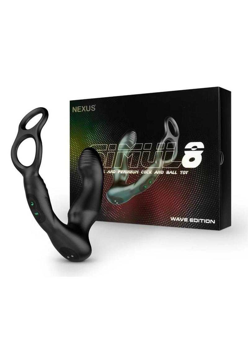 Load image into Gallery viewer, Nexus Simul8 Wave Edition Rechargeable Silicone Vibrating Dual Motor Anal Cock and Ball Toy - Black
