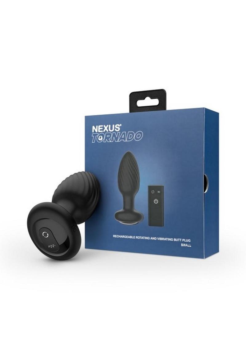 Load image into Gallery viewer, Nexus Tornado Rechargeable Silicone Rotating Butt Plug with Remote Control - Black
