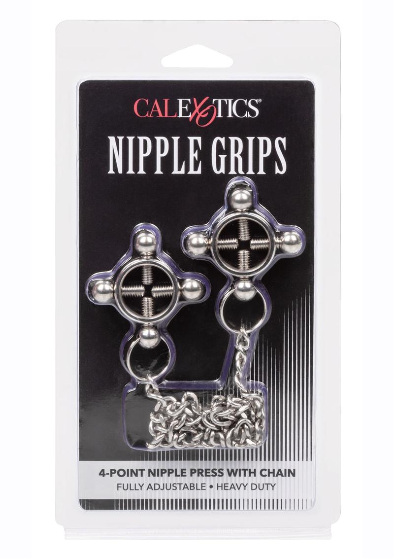 Load image into Gallery viewer, Nipple Grips 4-Point Nipple Press with Chain - Silver
