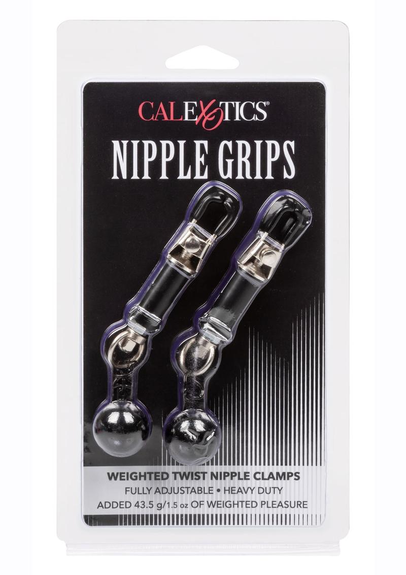 Load image into Gallery viewer, Nipple Grips Weighted Twist Nipple Clamps - Black
