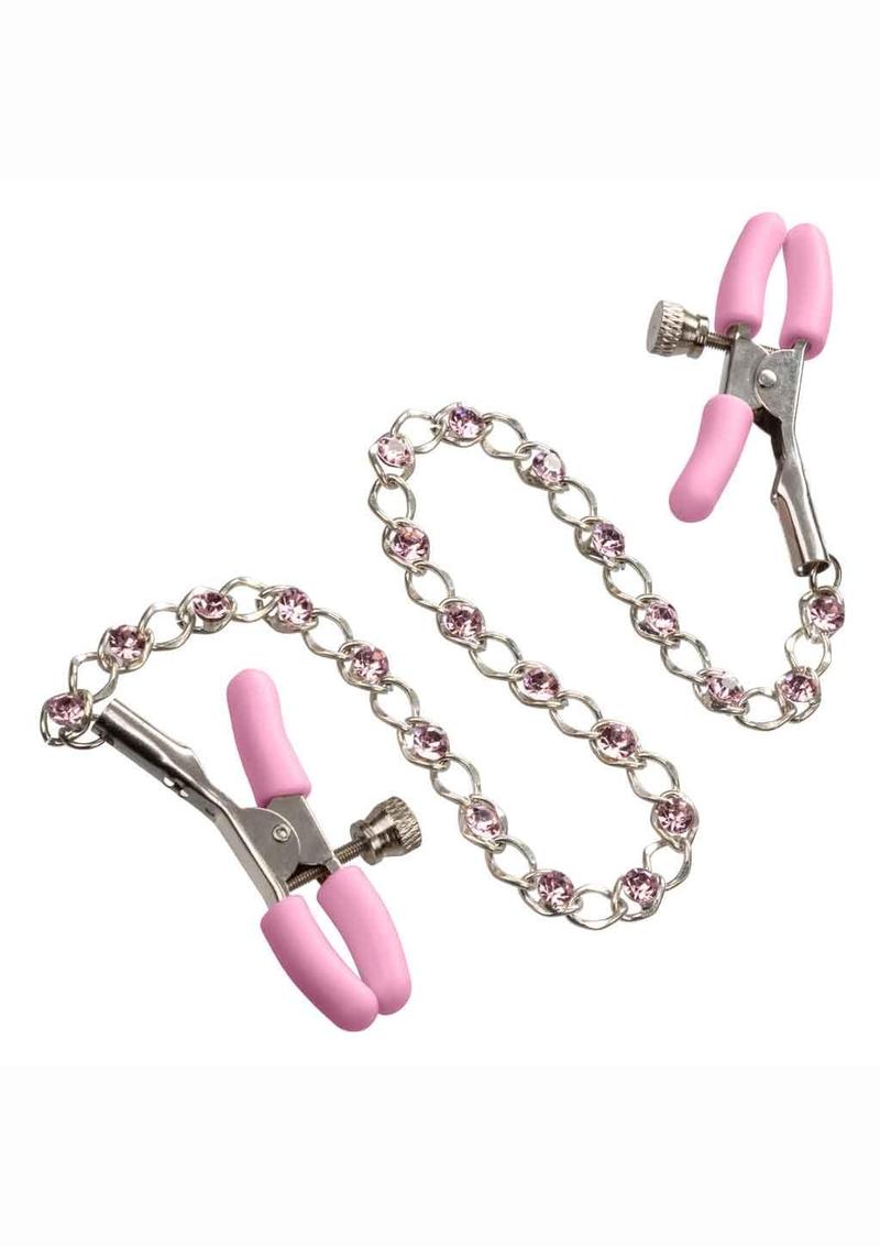 Load image into Gallery viewer, Nipple Play Crystal Chain Nipple Clamps
