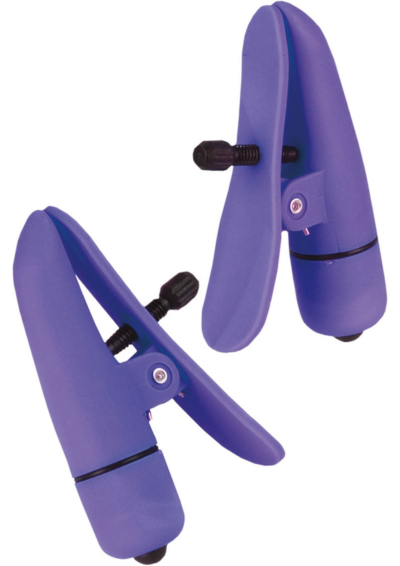 Load image into Gallery viewer, Nipple Play Nipplettes Vibrating Nipple Clamps - Purple
