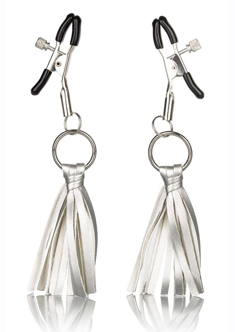 Load image into Gallery viewer, Nipple Play Playful Tassels Nipple Clamps - Silver
