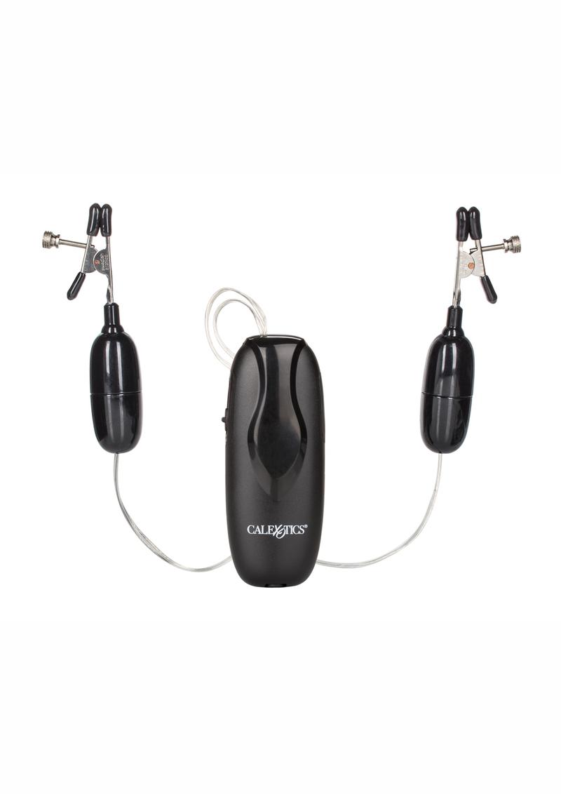 Load image into Gallery viewer, Nipple Play Vibrating Nipple Clamps with Remote - Black
