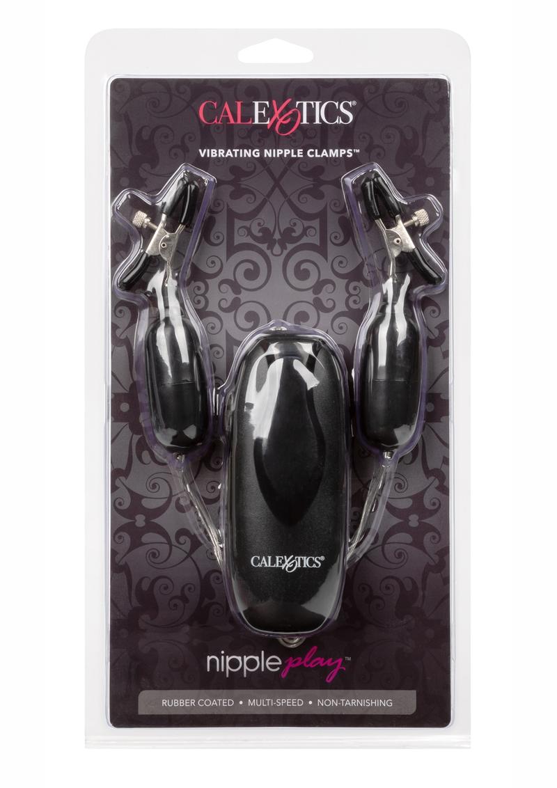 Load image into Gallery viewer, Nipple Play Vibrating Nipple Clamps with Remote - Black
