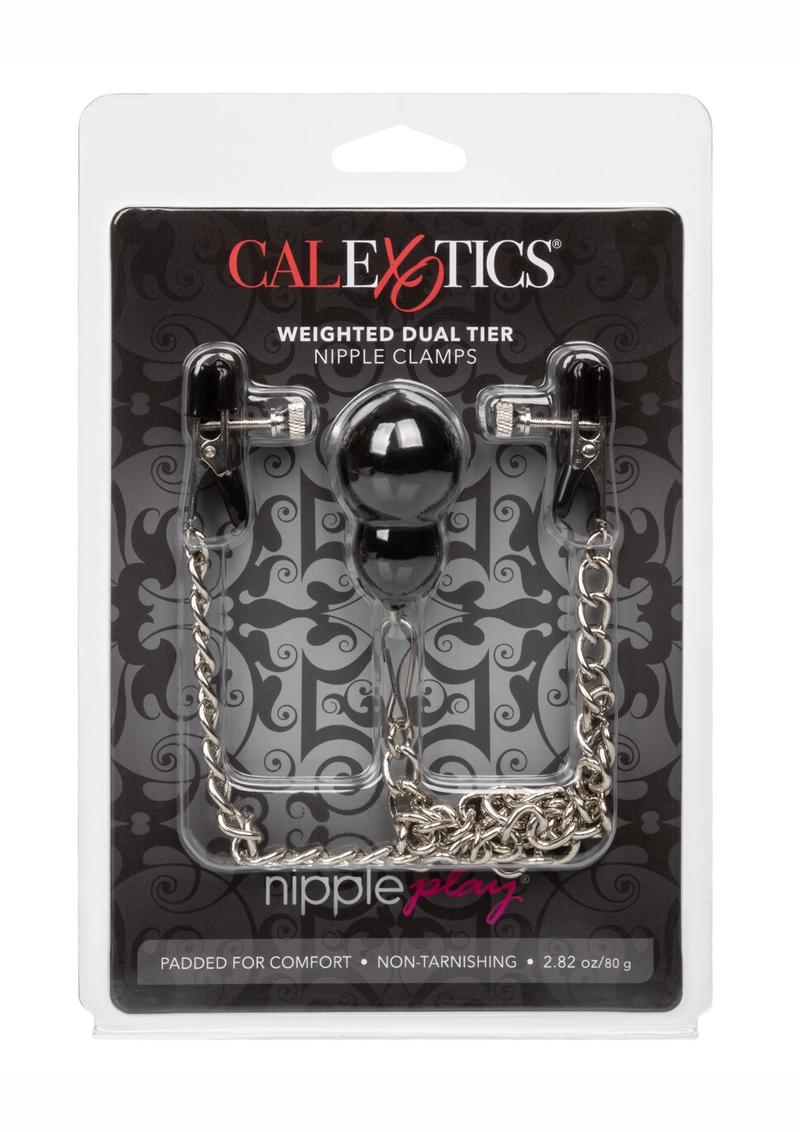 Load image into Gallery viewer, Nipple Play Weighted Dual Tier Nipple Clamps - Silver
