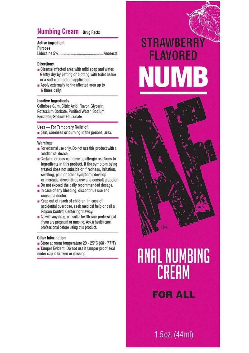 Load image into Gallery viewer, Numb AF Anal Numbing Flavored Cream - Strawberry
