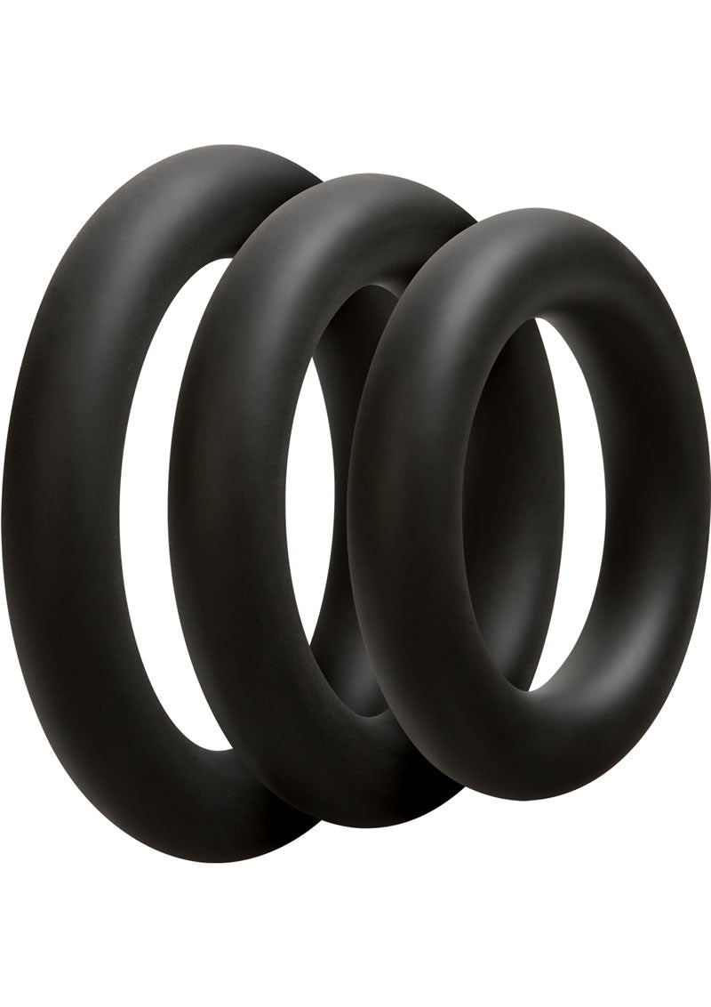 Load image into Gallery viewer, Optimale 3 C-Ring Set Silicone Cock Ring Thick - Black - 3 Piece Kit
