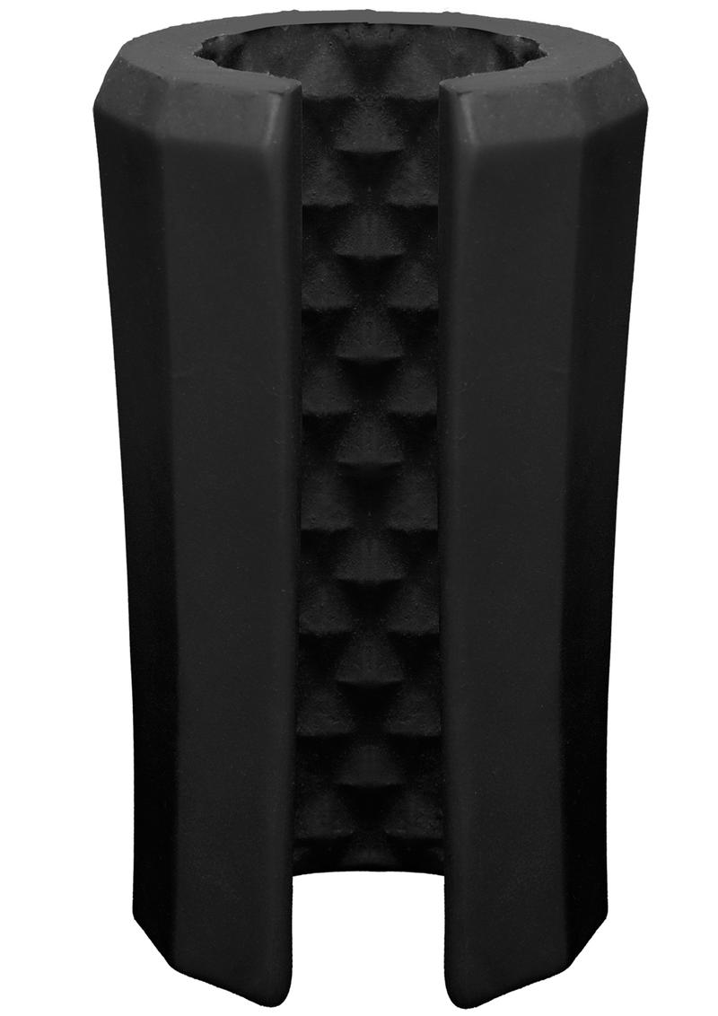 Load image into Gallery viewer, Optimale Beaded Truskyn Silicone Masturbator - Black
