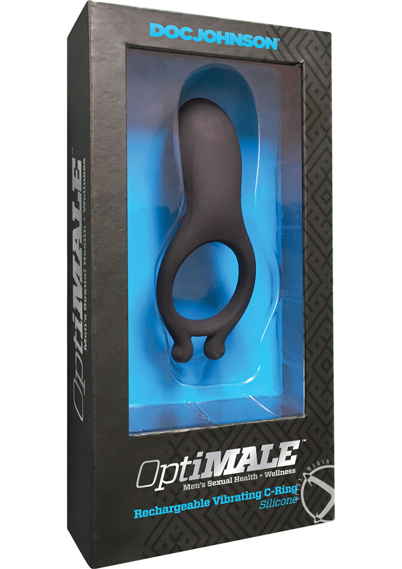 Load image into Gallery viewer, Optimale Rechargeable Silicone Vibrating Cock Ring - Black
