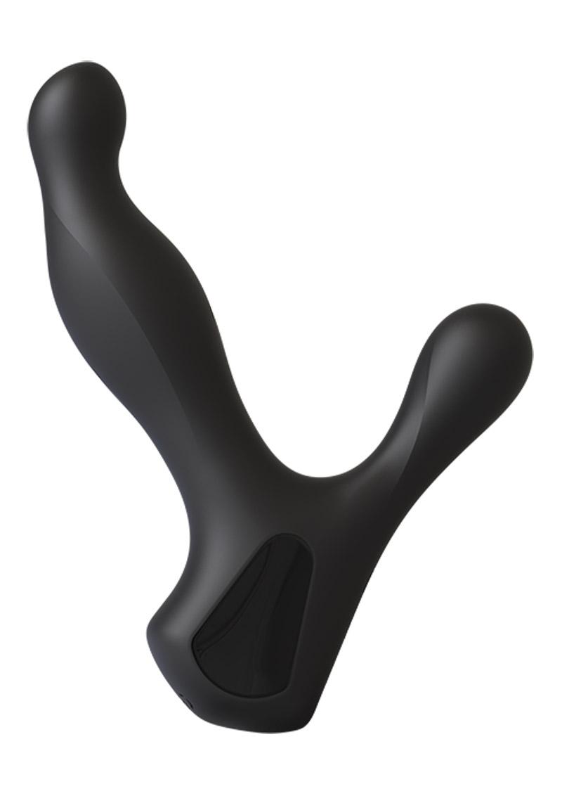 Load image into Gallery viewer, Optimale Rimming P-Massager Rechargeable Silicone Vibrating and Rotating Prostate Stimulator - Black
