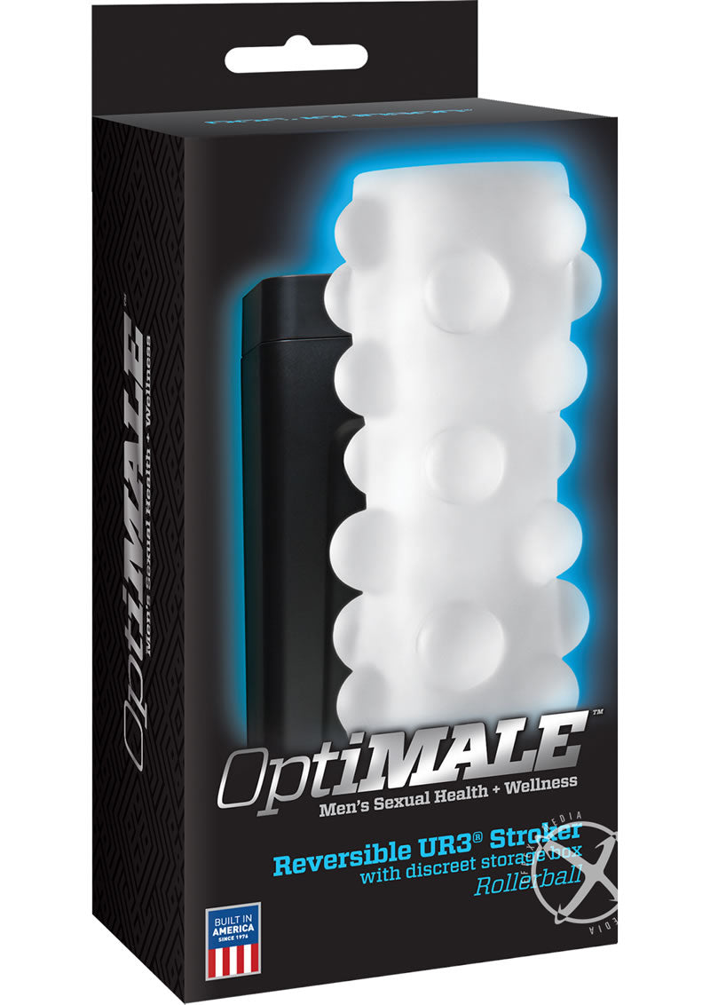 Load image into Gallery viewer, Optimale Rollerball Reversible Ultraskyn Masturbator - Frost/White
