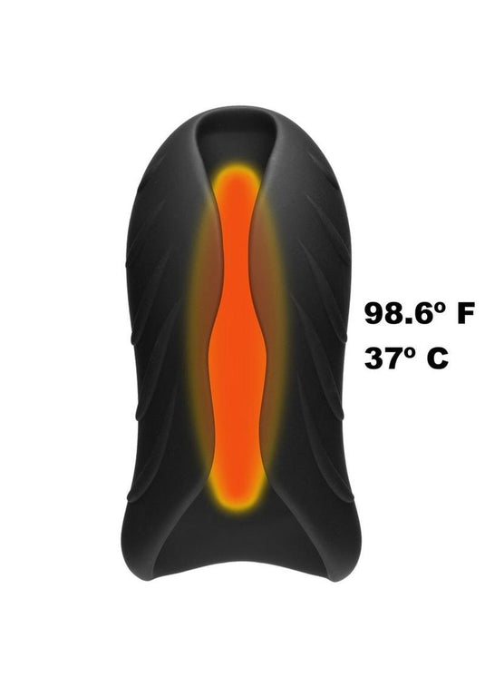 Optimale Secondskyn Silicone Warming Stroker Vibrating USB Rechargeable Masturbator