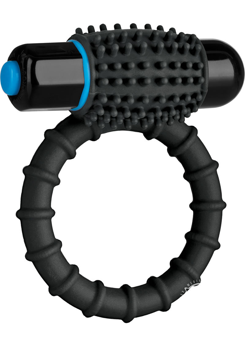 Load image into Gallery viewer, Optimale Silicone Vibrating Cock Ring with Bullet - Black
