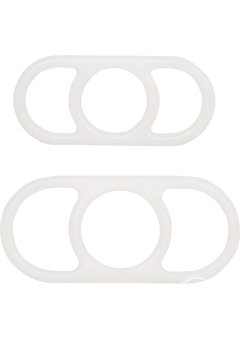 Load image into Gallery viewer, Optimum Series Silicone Erection Enhancer Cock Ring - White - Set
