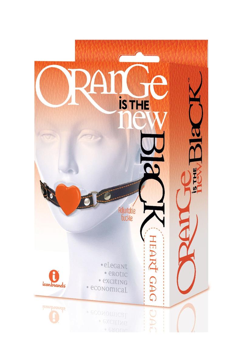 Load image into Gallery viewer, Orange Is The New Black Heart Gag - Black/Orange
