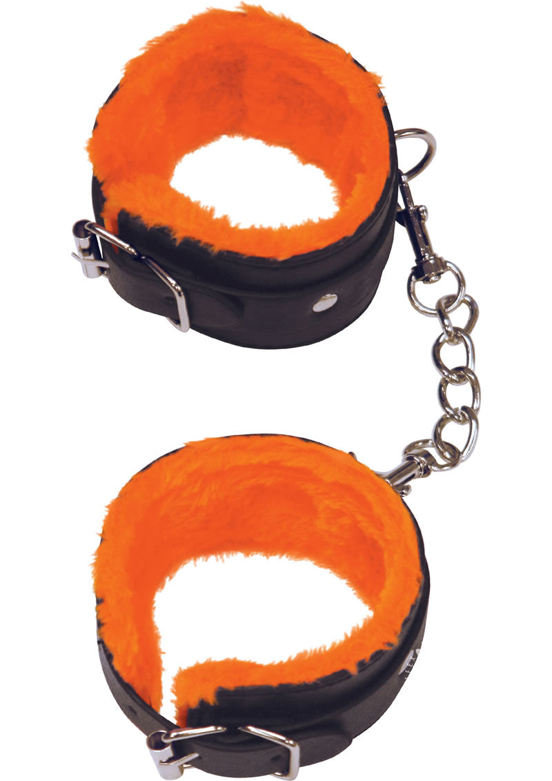 Load image into Gallery viewer, Orange Is The New Black Love (Wrist) Cuffs - Black/Orange
