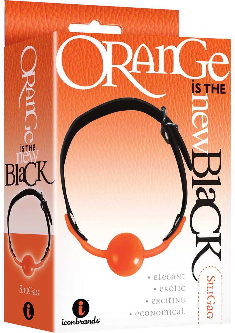 Load image into Gallery viewer, Orange Is The New Black Siligag - Black/Orange
