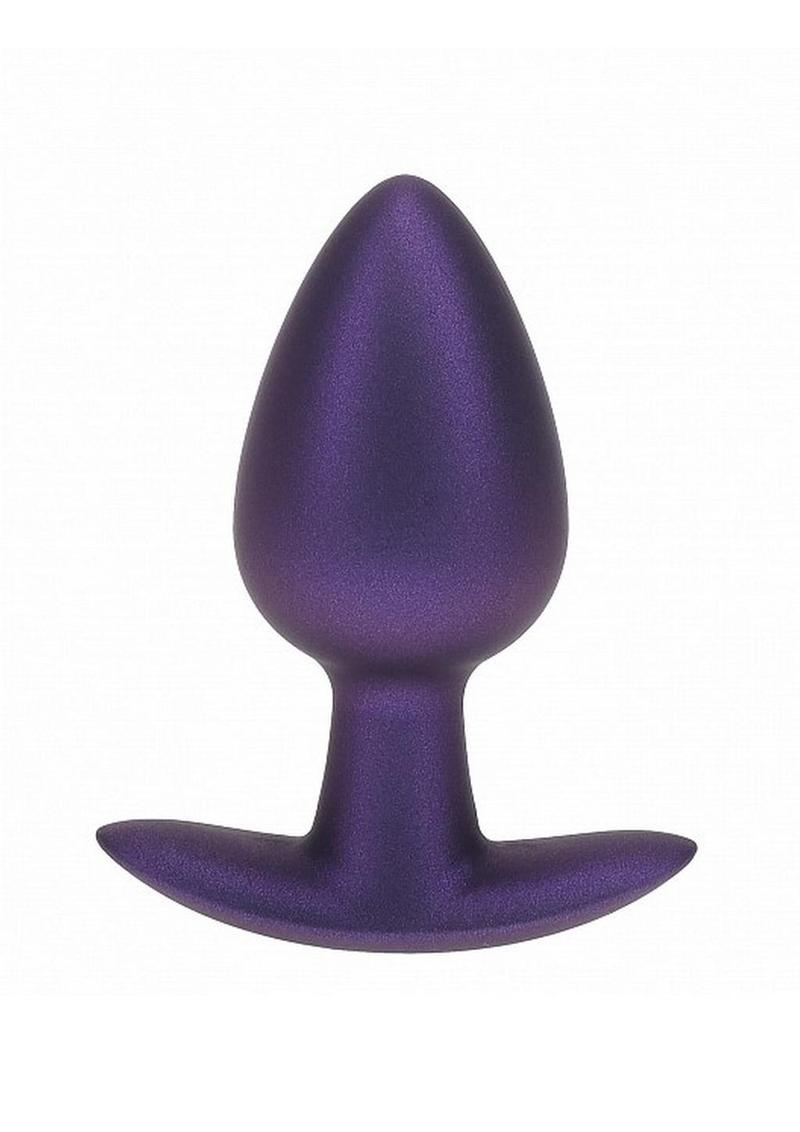 Load image into Gallery viewer, Ouch! Anal Plug Silicone - Medium - Metallic - Purple - Medium
