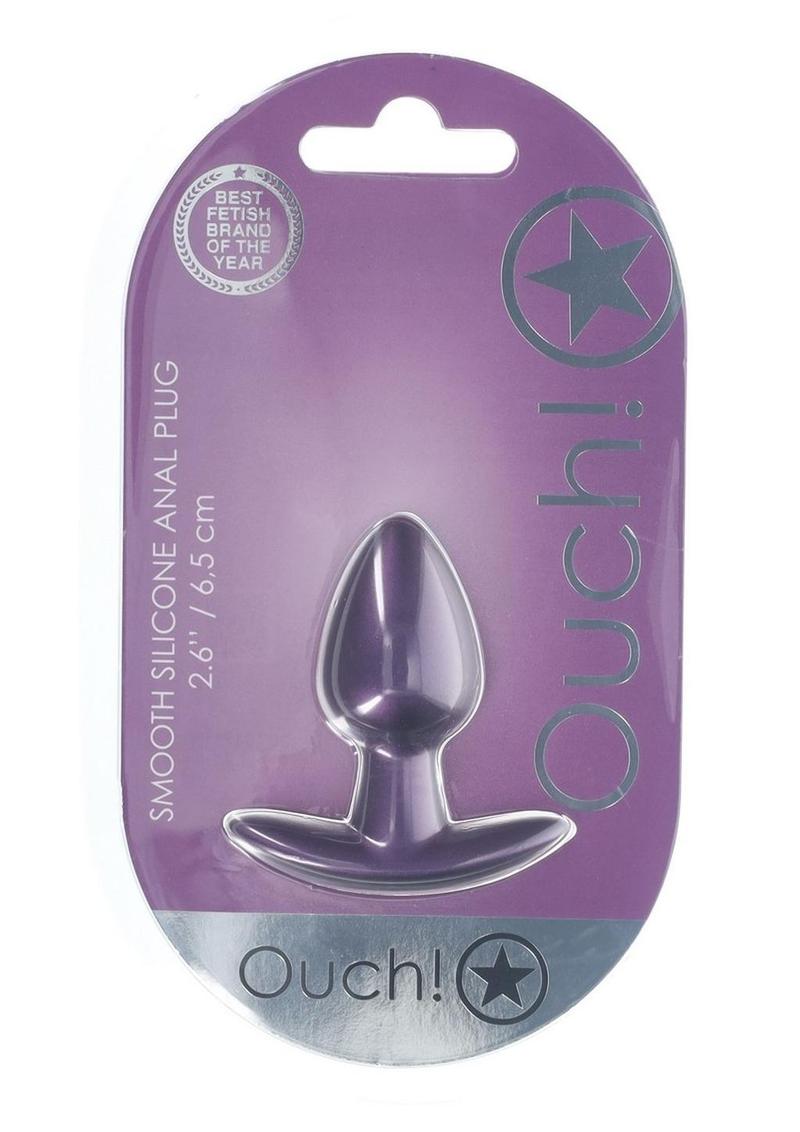 Load image into Gallery viewer, Ouch! Anal Plug Silicone - Small - Metallic - Purple - Small
