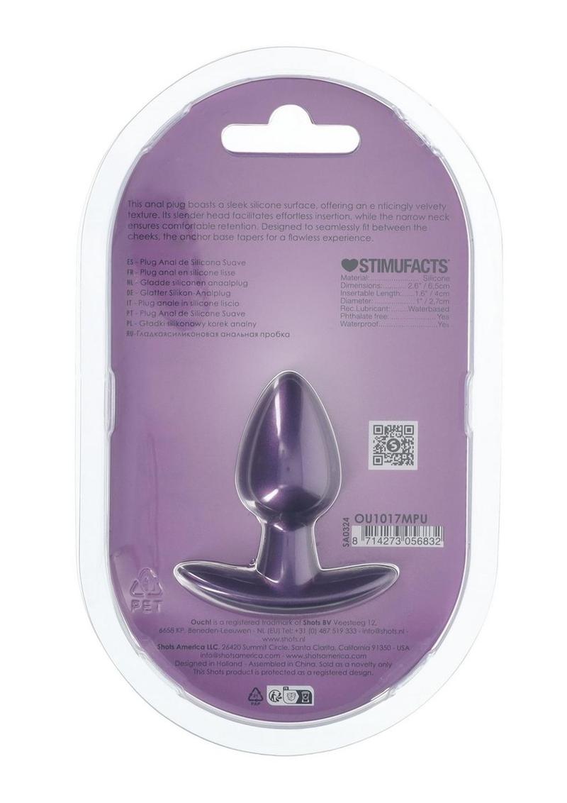 Load image into Gallery viewer, Ouch! Anal Plug Silicone - Small - Metallic
