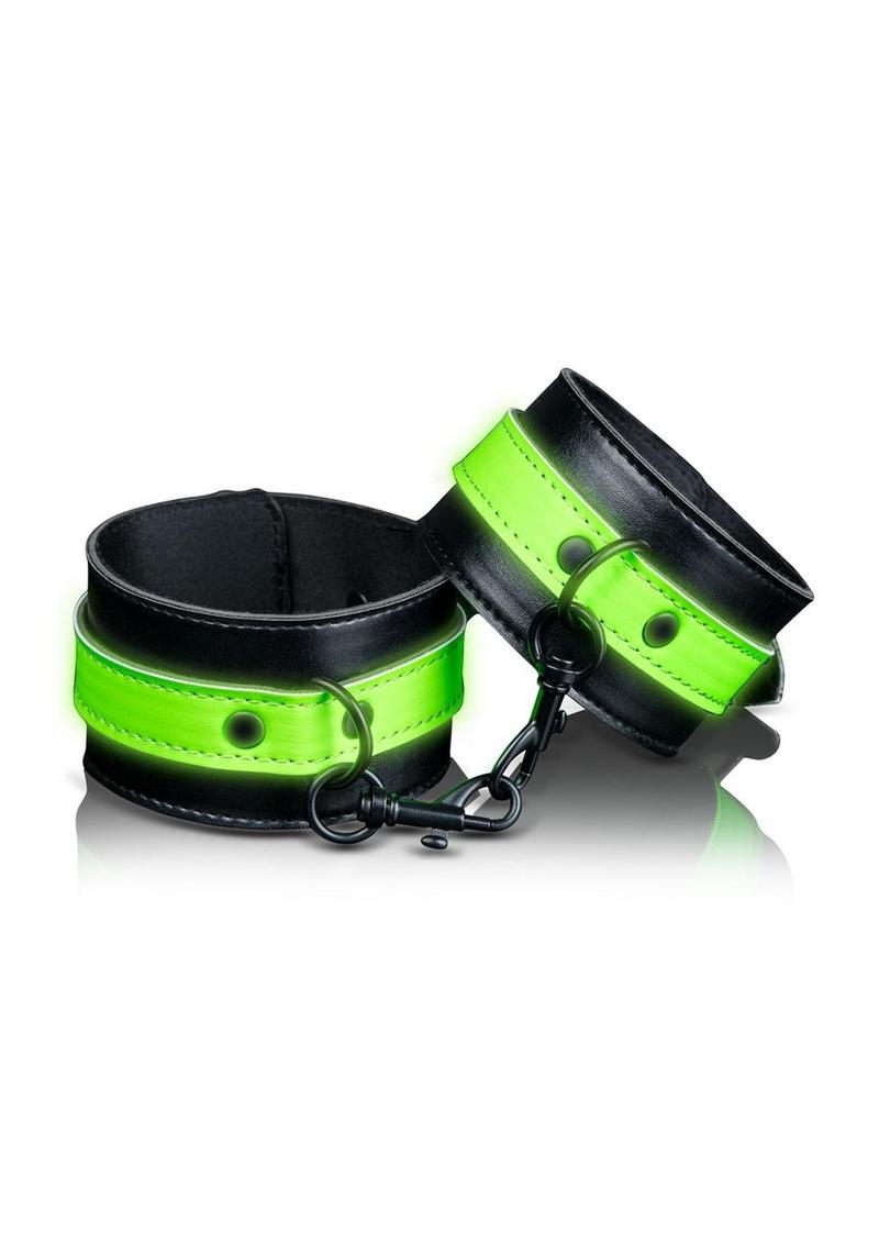 Load image into Gallery viewer, Ouch Ankle Cuffs - Black/Glow In The Dark/Green
