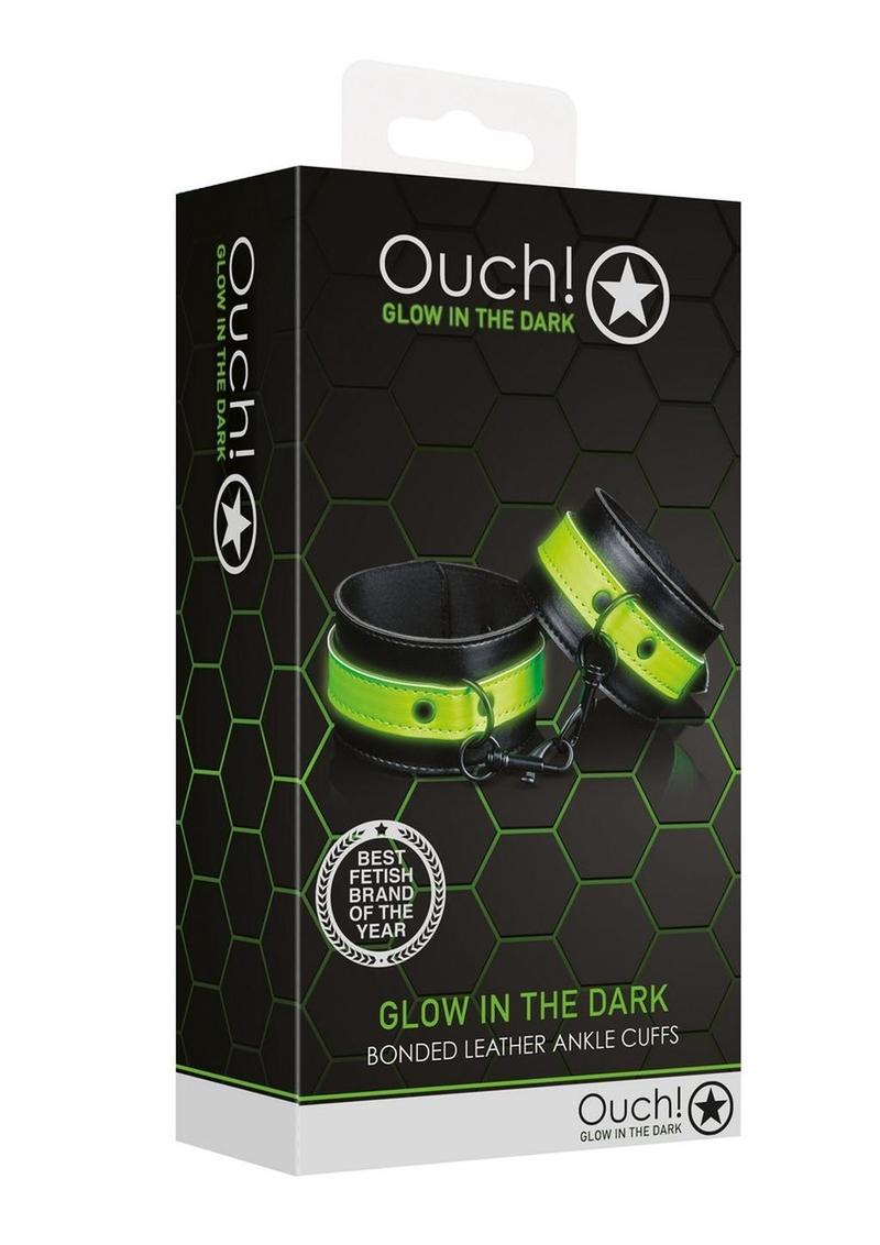 Load image into Gallery viewer, Ouch Ankle Cuffs - Black/Glow In The Dark/Green
