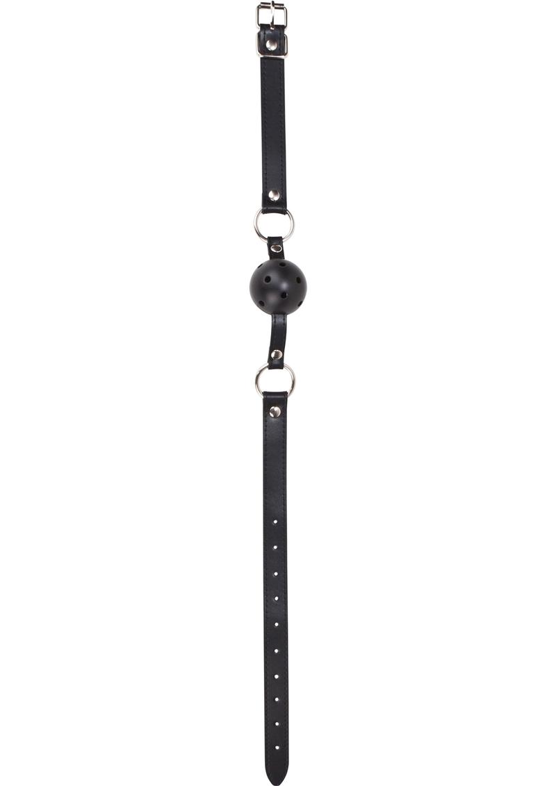 Load image into Gallery viewer, Ouch! Ball Gag with Leather Straps - Black
