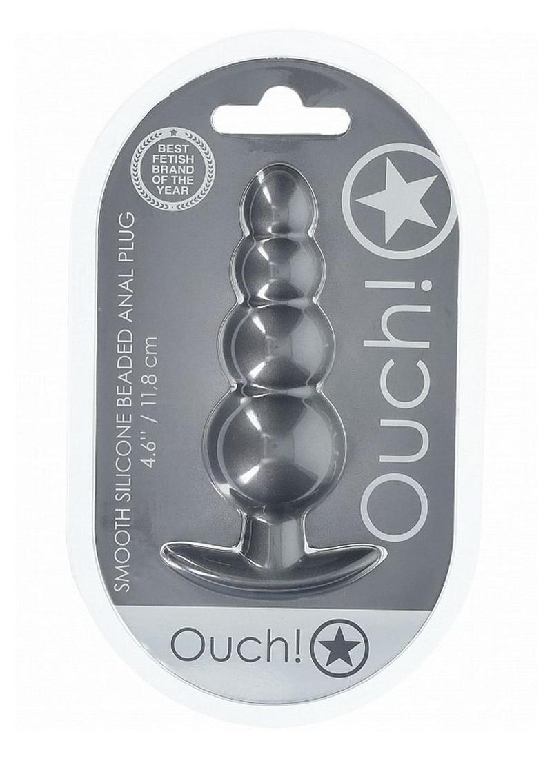 Load image into Gallery viewer, Ouch! Beaded Anal Plug Silicone - Grey/Gun Metal
