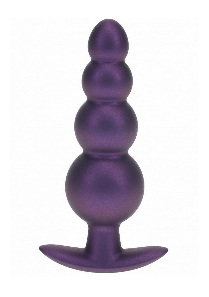 Load image into Gallery viewer, Ouch! Beaded Anal Plug Silicone - Metallic - Purple
