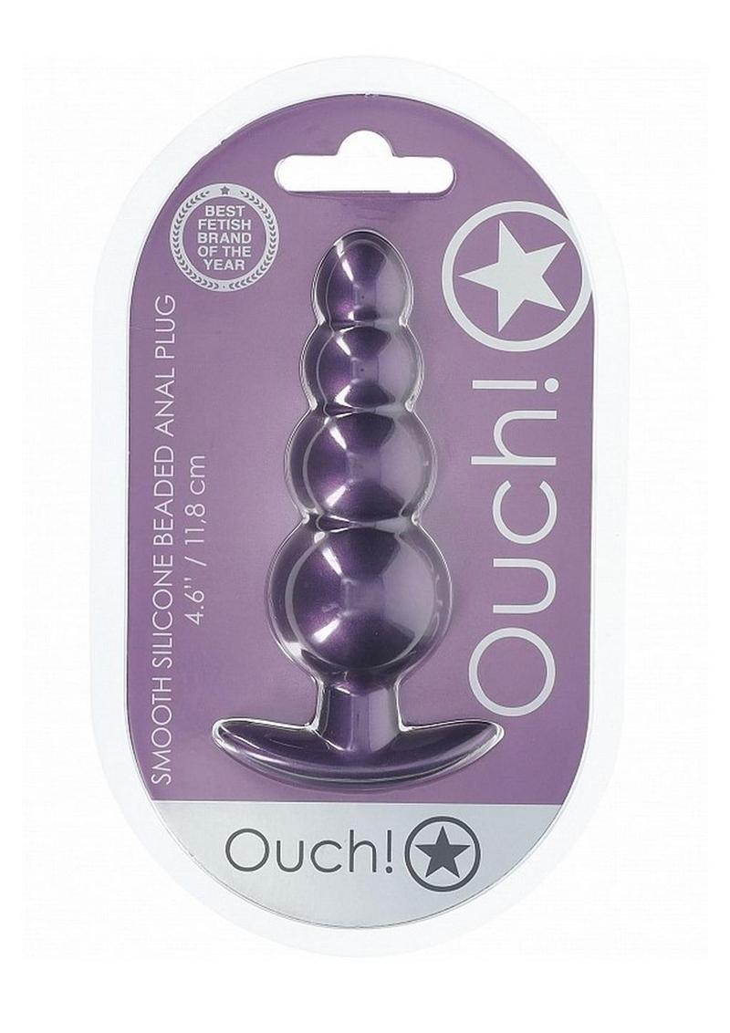 Load image into Gallery viewer, Ouch! Beaded Anal Plug Silicone - Metallic - Purple
