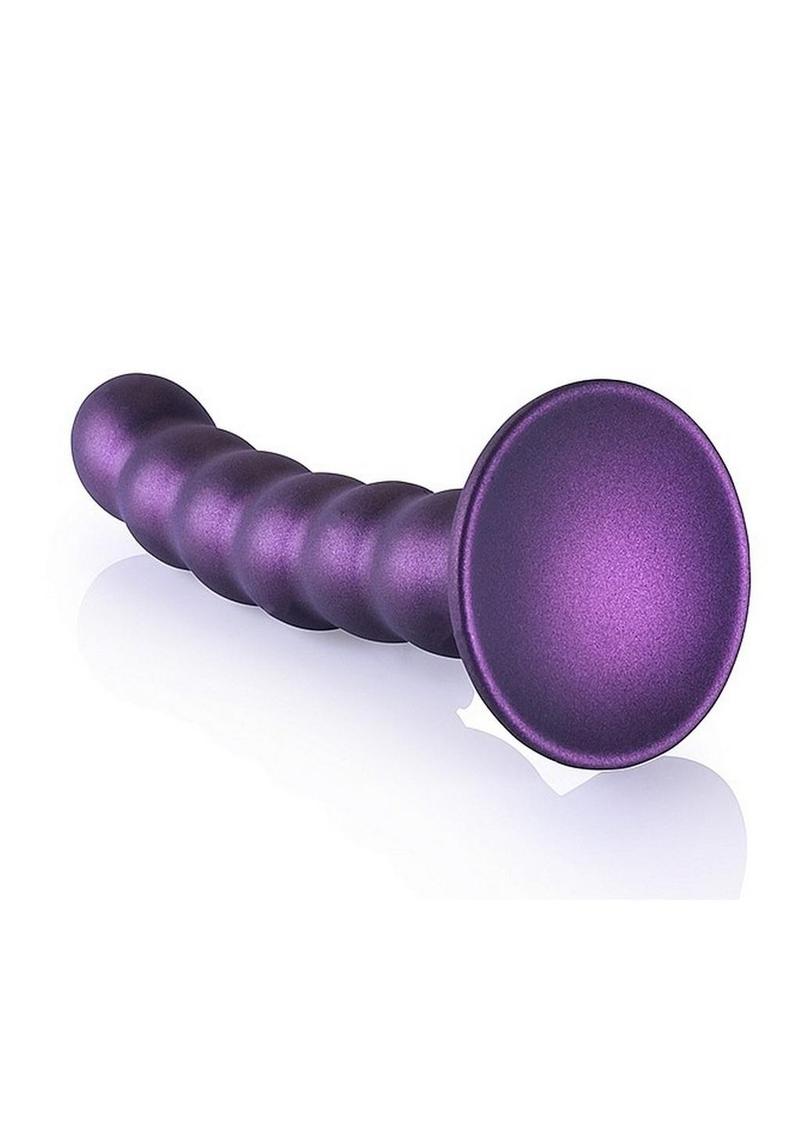 Load image into Gallery viewer, Ouch! Beaded G-Spot Silicone Dildo 5in - Metallic
