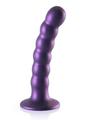 Ouch! Beaded G-Spot Silicone Dildo 5in - Metallic