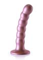 Load image into Gallery viewer, Ouch! Beaded G-Spot Silicone Dildo 5in - Metallic
