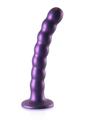 Load image into Gallery viewer, Ouch! Beaded G-Spot Silicone Dildo 6.5in - Metallic
