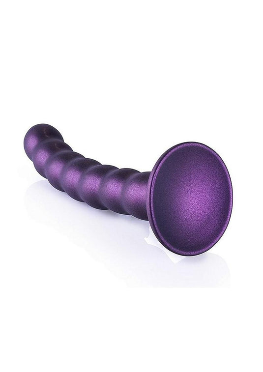 Ouch! Beaded G-Spot Silicone Dildo 6.5in - Metallic