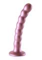 Load image into Gallery viewer, Ouch! Beaded G-Spot Silicone Dildo 6.5in - Metallic
